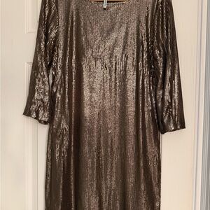 Michael Stars Metallic Long Sleeve Dress